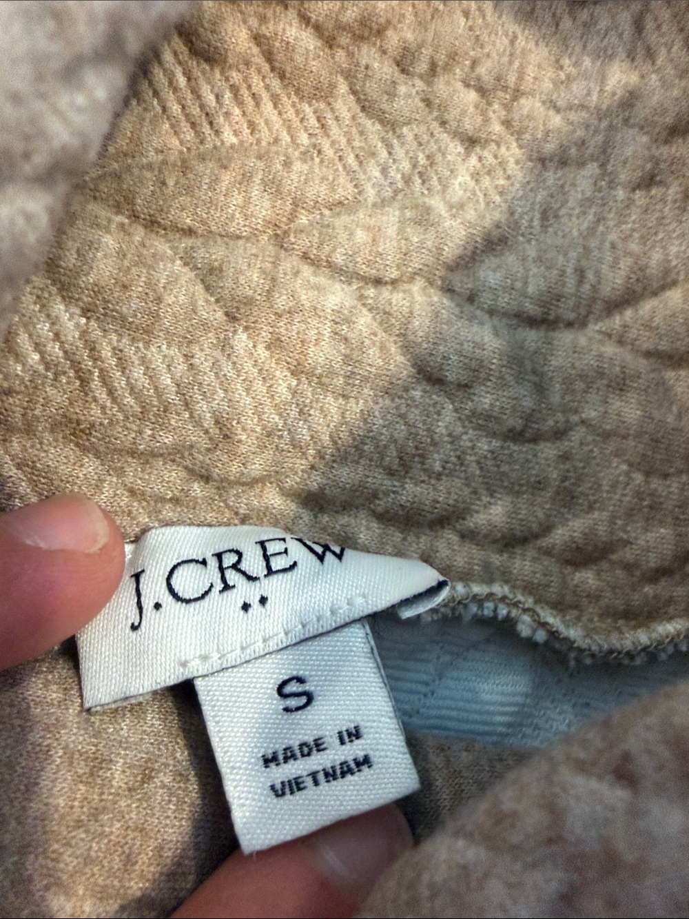J. Crew Beige Quilted Turtleneck Sweater Size Small - C67-061 - Picture 3 of 8